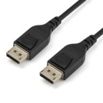 StarTech.com 3ft/1m VESA Certified DisplayPort 1.4 Cable, 8K 60Hz HBR3 HDR, Super UHD DisplayPort to DisplayPort Monitor Cord, Ultra HD 4K 120Hz DP 1.4 Slim Video Cable M/M DP Connectors - DP 1.4 Latching Cable DisplayPort kabel 1m Sort