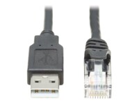 Eaton Tripp Lite Series USB Type-A to RJ45 Rollover Console Cable, M/M, Black - 10 ft. Dobbelt afskærmet 3.05m Serielt kabel Sort