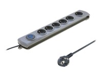 Qoltec Quick Strømstødsbeskytter 6-stik 16A Grå 1.8m