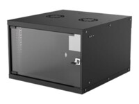 Intellinet Network Cabinet, Wall Mount (Basic), 6U, 560mm Deep, Black, Flatpack, Max 50kg, Glass Door, 19', Parts for wall installation not included, Three Year Warranty Kabinet Sort