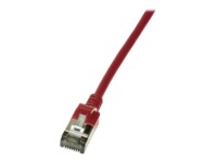 LogiLink SlimLine CAT 6a SSTP, PiMF 30cm Patchkabel Rød RAL 3031
