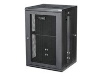 StarTech.com 18U 19' Wall Mount Network Cabinet - 16' Deep Hinged Locking Flexible IT Data Equipment Rack Vented Enclosure w/Shelf Stativindelukkekabinet Sort