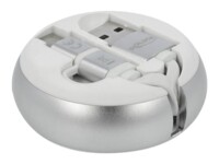 Delock 2 in 1 USB-kabel 92cm Sølv Hvid