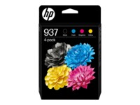 HP 937 4-Pack CMYK(4) Original Sort, Cyan, Magenta, Gul 1250 sider Blæk