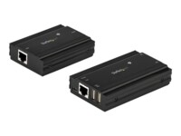 StarTech.com 4-Port USB 2.0 Extender Hub over Single CAT5e/CAT6 Cable (RJ45) - 330ft (100m) - USB Extender Hub Adapter Kit - Metal Housing - Externally Powered - 480 Mbps USB-forlængerkabel