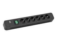 Bachmann PRIMO 2 Stikdåse 6-stik Sort 2m