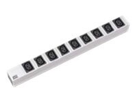Bachmann Stikdåse 9-stik 10A Sort Sølv 2m