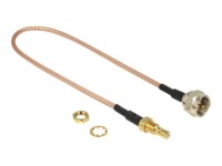 DeLOCK Antennekabel Koaksial 25cm Brun Gennemsigtig Brun Transparent