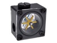 Alphacool Eisflugel Vandflowindikator til væskekølesystem 1-pack Sort Blå Gul Transparent