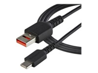 StarTech.com 3ft (1m) Secure Charging Cable, USB-A to USB-C Data Blocker Charge-Only Cable, No-Data Power-Only Charger Cable for Phone/Tablet, Data Blocking USB Protector Adapter Cable - 5V at 2.4A (12W max) (USBSCHAC1M) USB Type-C kabel 100cm Sort