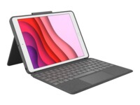 Logitech Combo Touch Tastatur og folio-kasse 5-niveau Kabling Spansk Apple 10.2-inch iPad (7. generation, 8. generation, 9. generation)