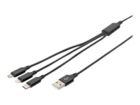 DIGITUS Lightning-kabel 1m Sort