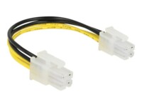 Delock Strømkabel 15cm Sort Gul