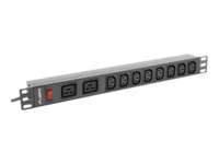 Lanberg PDU-02I1908I-0200-C20-BK Strømfordelingsenhed 10-stik 16A Sort 2m