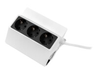 Bachmann PEGGY Stikdåse 3-stik 16A Sort Hvid 3m