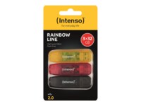 Intenso Rainbow Line 32GB USB 2.0 USB stick Sort Rød Gul