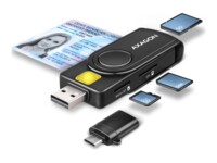 AXAGON CRE-SMP2A USB Smart Card & SD/microSD/SIM Card PocketReader