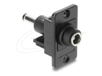 Delock Strøm DC jack 5,5 mm x 2,1 mm (female) - Strøm DC jack 5,5 mm x 2,1 mm (male) Sort Stikadapter