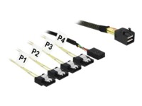 DeLOCK Seriel ATA/SAS-kabel Sort Gul 1m