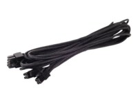 SilverStone Strøm 8 pin EPS12 V med aftagelig 4 pin ATX12V sektion (female) - Sort 55cm Strømkabel