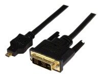 StarTech.com 2m Micro HDMI to DVI-D Cable - M/M - 2 meter Micro HDMI to DVI Cable - 19 pin HDMI (D) Male to DVI-D Male - 1920x1200 Video (HDDDVIMM2M) Videoadapterkabel 2m Sort