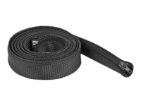 Delock Braided Sleeve with zip fastener heat-resistant 2m Sort