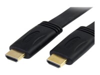 StarTech.com 6 ft Flat High Speed HDMI Cable with Ethernet - Ultra HD 4k x 2k HDMI Cable - HDMI to HDMI M/M - Flat HDMI Cable (HDMIMM6FL) HDMI-kabel med Ethernet 1.8m Sort