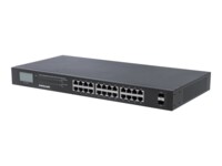 Intellinet 24-Port 2 SFP Ports, LCD Display, IEEE 802.3at/af Power over ( / ) Compliant, 370 W, Endspan, 19' Rackmount (Euro 2-pin plug) Switch 24-porte Gigabit PoE+