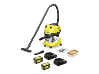 Kärcher WD 4-18 S Dual Battery Set Støvsuger Gul