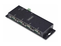 StarTech.com 4P Serial to Ethernet Adapter, IP LAN to RS232 DB9 Converter Enhedsserver 4porte Væg/DIN-skinnemonterbar