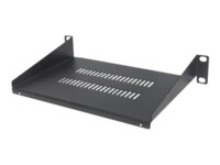 Intellinet Cantilever Shelf, 1U, 150mm Depth, Vented, Black Rackhylde Sort