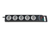 brennenstuhl Super-Solid Line Stikdåse 5-stik Sort Grå 2.5m