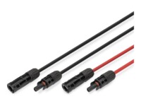 DIGITUS Solkabel forlængelse 3m Sort Rød