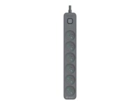Tracer PowerLine + Stikdåse 6-stik 16A Sort 1.8m