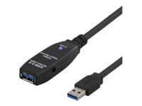 DELTACO USB3-1001 USB forlængerkabel 3m Sort