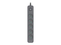 Tracer PowerLine + Stikdåse 5-stik 16A Sort 3m