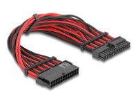 DeLOCK Strøm 24 pin ATX (male) - Strøm 24 pin ATX (female) Sort Rød 30cm Forlængerkabel til strøm