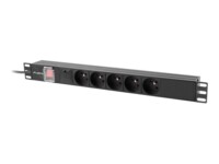 Lanberg Strømfordelingsenhed 5-stik 10A Sort 2m