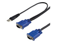 StarTech.com 10 ft Ultra Thin USB VGA 2-in-1 KVM Cable - VGA KVM Cable - USB KVM Cable - KVM Cable (SVECONUS10) Video / USB kabel