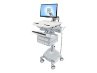 Ergotron StyleView Vogn med hjul LCD-display/tastatur/mus/CPU/notebook/stregkodescanner Op til 24'