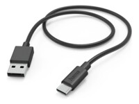 Hama USB 2.0 USB Type-C kabel 1m Sort