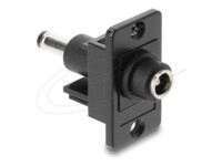Delock Panel Mount DC 5.5 x 2.5 mm female to DC 5.5 x 2.1 mm male black