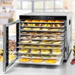 Dörrautomat DA 1050 (edelstahl/schwarz, 1.100 Watt, Dörrfläche 39,4cm x 38cm pro Ebene)