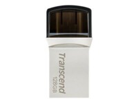 Transcend JetFlash 890 128GB USB 3.1 Gen 1 / USB-C USB stick Sort Sølv