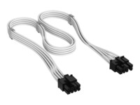CORSAIR 8 pin PCI Express-strøm med aftagelig 2 pin sektion (male) - 8 pin intern strøm (male) Hvid Strømkabel