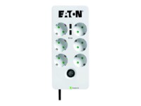 Eaton Protection Box 6 USB DIN Strømstødsbeskytter 6-stik 10A Hvid