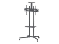 Manhattan Monitor/LFD Trolley Stand, 1 screen, 37-70', Vesa 200x200 to 600x400mm, Max 50kg, Black, Box Vogn med hjul LCD/plasmapanel/AV-system/kamera 37'-70'