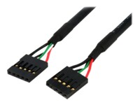 StarTech.com 24in Internal 5 pin USB IDC Motherboard Header Cable F/F - USB cable - 5 pin IDC (F) to 5 pin IDC (F) - USB 2.0 - 2 ft - black - USBINT5PIN24 USB-kabel 60.7cm Sort