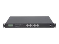 Intellinet 2 SFP Ports, LCD Display, IEEE 802.3at/af Power over ( / ) Compliant, 370 W, Endspan, 19' Rackmount (Euro 2-pin plug) Switch 16-porte Gigabit PoE+
