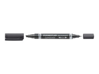 STAEDTLER Lumocolor duo Dobbeltspids-markør Sort
